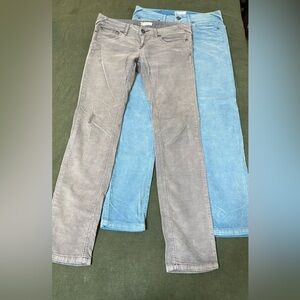Two Pairs of Free People Corduroy Jeans